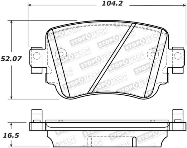 Stoptech - StopTech 14-19 Volkswagen GTI Rear Street Brake Pads w/Shims - 308.17790