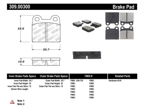 Stoptech - StopTech Performance Brake Pads - 309.00300