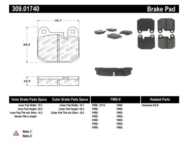 Stoptech - StopTech Performance Brake Pads - 309.01740