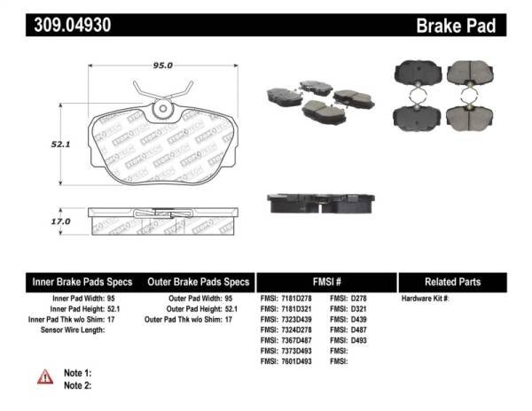 Stoptech - StopTech Performance Brake Pads - 309.04930