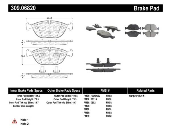 Stoptech - StopTech Performance Brake Pads - 309.06820