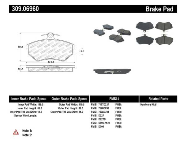 Stoptech - StopTech Performance Brake Pads - 309.06960