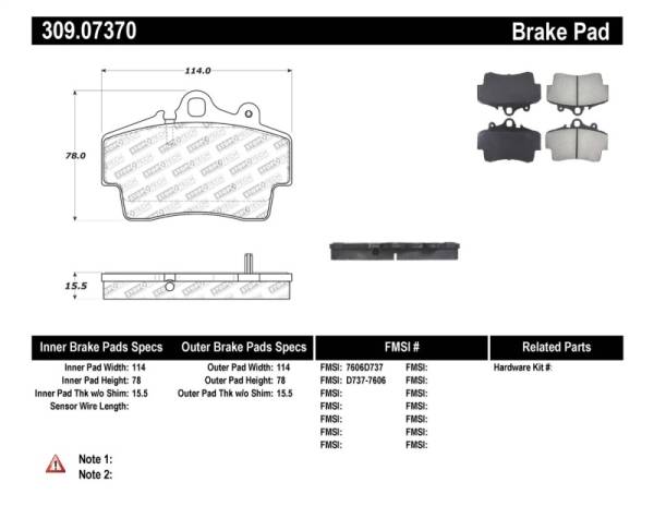 Stoptech - StopTech Performance Brake Pads - 309.07370