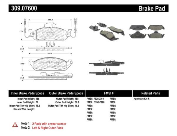 Stoptech - StopTech Performance Brake Pads - 309.07600