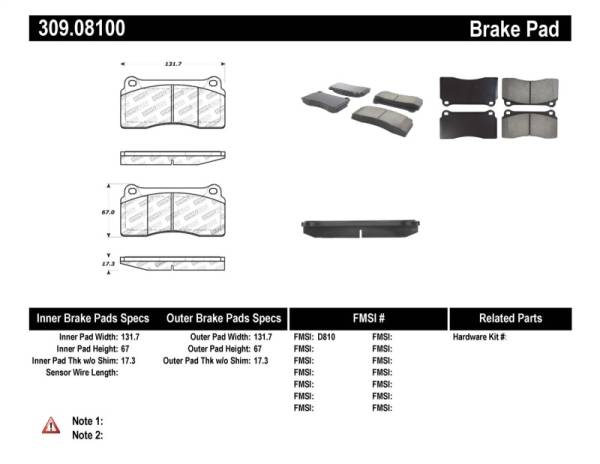 Stoptech - StopTech Performance 88-92 Ferrari F40 / 94-97 F50 Front & Rear Brake Pads - 309.08100