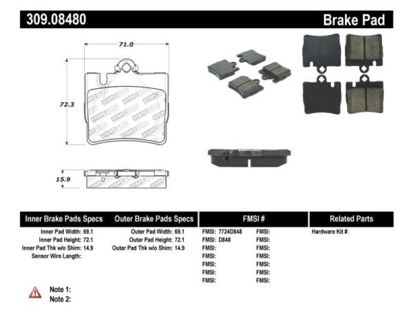 Stoptech - StopTech Performance Brake Pads - 309.08480