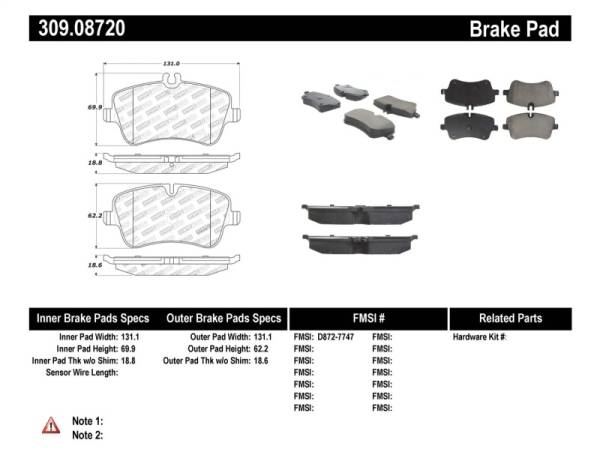 Stoptech - StopTech Performance Brake Pads - 309.08720