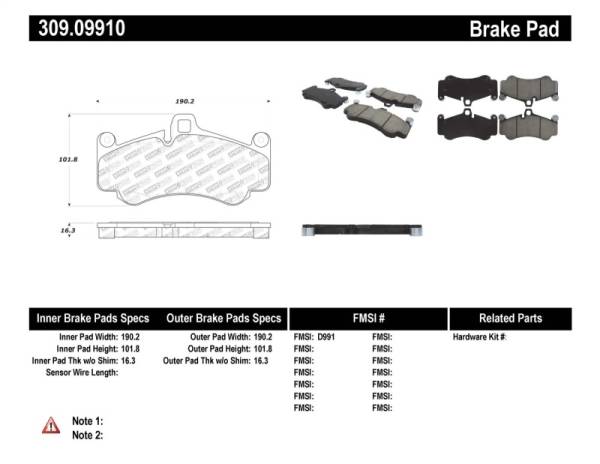Stoptech - StopTech Performance Brake Pads - 309.09910