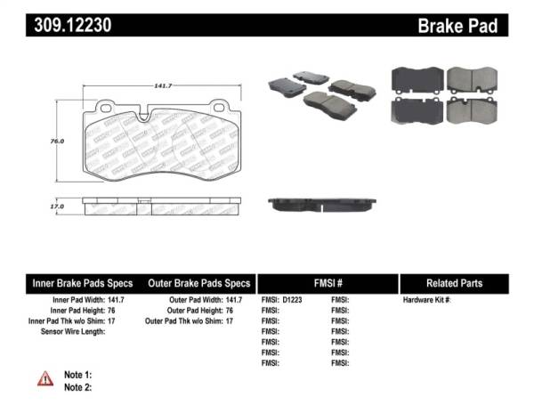 Stoptech - StopTech Performance Brake Pads - 309.12230