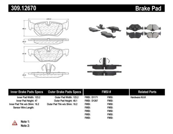 Stoptech - StopTech Performance Brake Pads - 309.12670