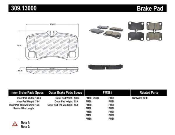 Stoptech - StopTech Performance Brake Pads - 309.13000