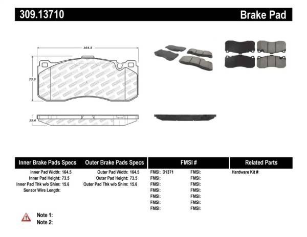 Stoptech - StopTech Performance 08-09 BMW 128i/135i Coupe Front Brake Pads - 309.13710