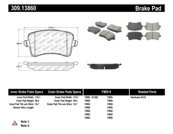 Stoptech - StopTech Performance Brake Pads - 309.13860