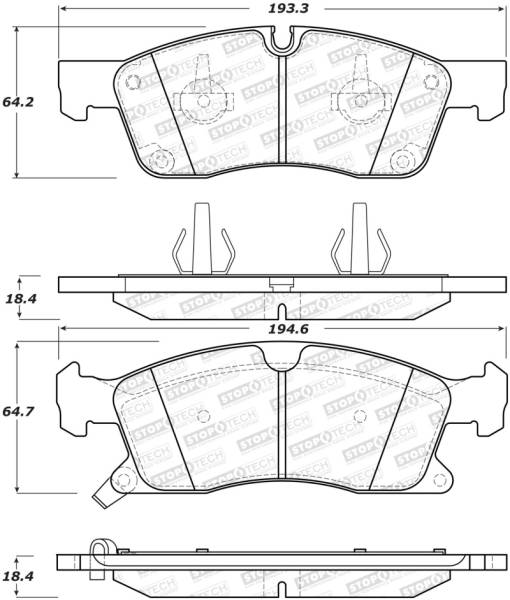Stoptech - StopTech Performance 11-12 Dodge Durango Front Brake Pads - 309.14550