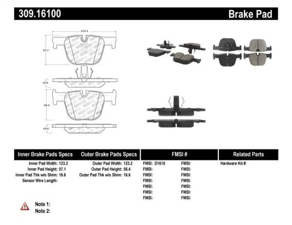 Stoptech - StopTech Performance Brake Pads - 309.16100