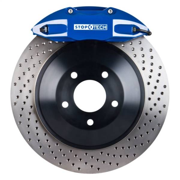 Stoptech - StopTech 06-12 VW GTI Front BBK w/ Blue ST-41 Calipers 328x25mm Drilled Rotors - 82.893.5N00.22