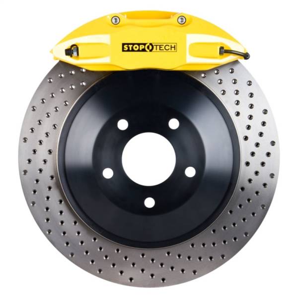 Stoptech - StopTech 06-12 VW GTI Front BBK w/Yellow ST-41 Calipers 328x25mm Drilled Rotors - 82.893.5N00.82
