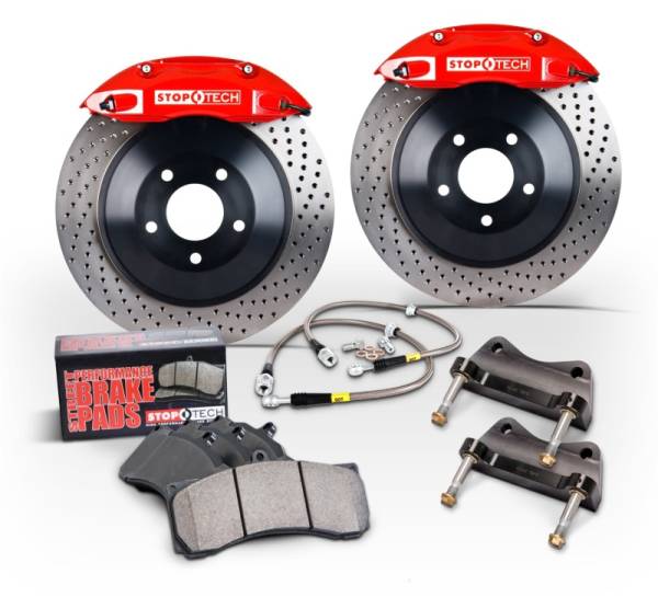 Stoptech - StopTech 15-18 Audi A3/A3 Quattro Silver ST-41 Calipers 328x25mm Slotted Rotors Front Big Brake Kit - 82.897.5N00.61