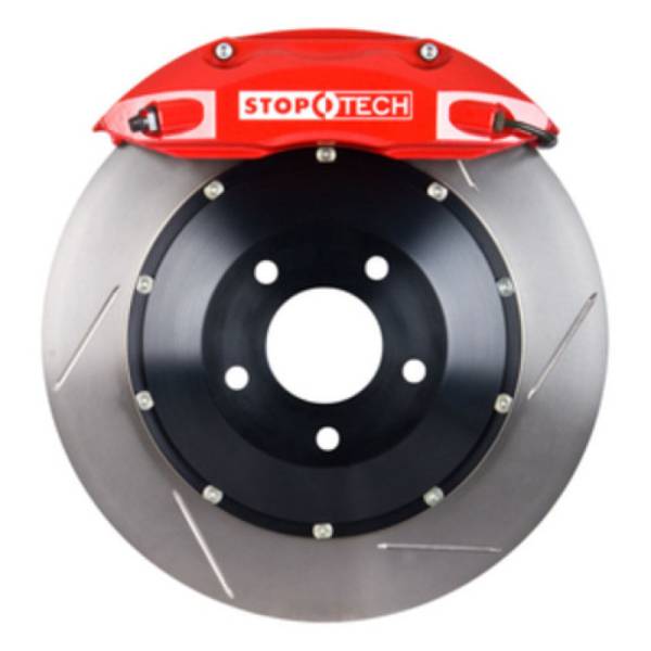 Stoptech - StopTech BBK 07-09 BMW 335i/335d Rear 345x28 Slotted 2pc Rotors ST-40 Red Calipers - 83.154.004G.71
