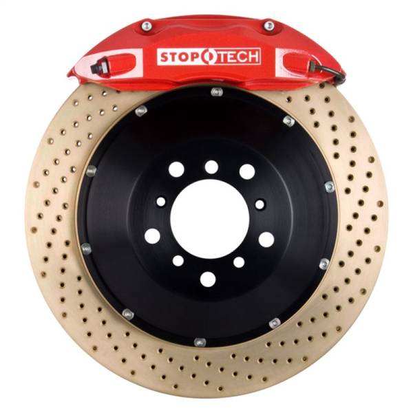Stoptech - StopTech 08-10 Porsche Cayman S Rear BBK ST-40 Caliper Red / 2pc Zinc Drilled 332x32mm Rotor - 83.788.0046.74