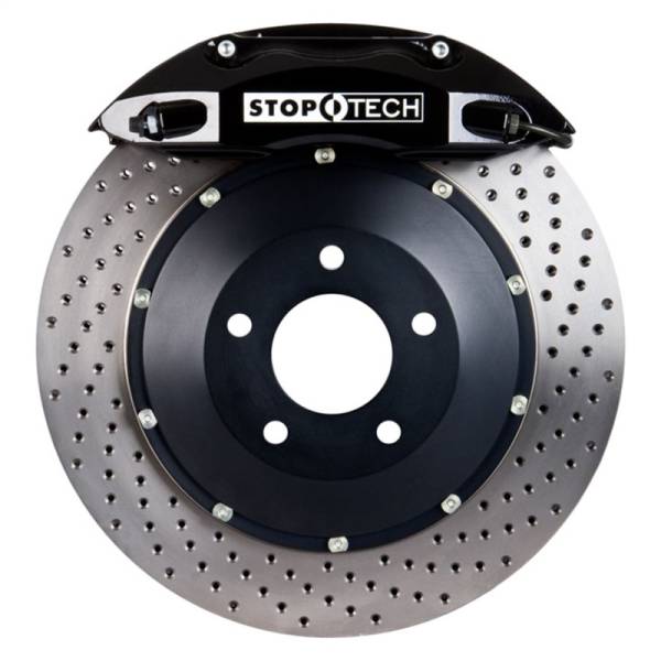 Stoptech - StopTech 98-10 Volkswagen Beetle Front BBK ST-40 Caliper Black / 2pc Drilled 328x28mm Rotor - 83.886.4300.52
