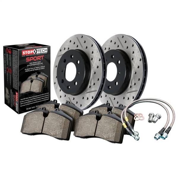 Stoptech - Sport Axle Pack, Drilled & Slotted, Front - 978.34013F