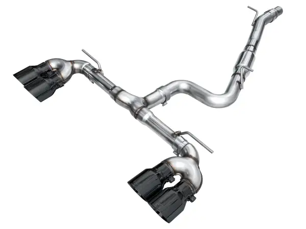 AWE Tuning - AWE MK8 Volkswagen Golf R 3in Touring Edition Quad Exhaust - Diamond Black Tips - 3015-43658