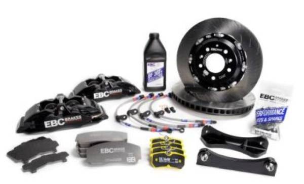 EBC - EBC Racing 12-19 BMW 3-Series (F30/F31/F34) Black Apollo-4 Calipers 330mm Rotors Front Big Brake Kit - BBK022BLK-1