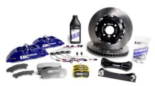 EBC - EBC Racing 04-09 Volkswagen GTI (Mk5) Blue Apollo-4 Calipers 330mm Rotors Front Big Brake Kit - BBK023BLU-1
