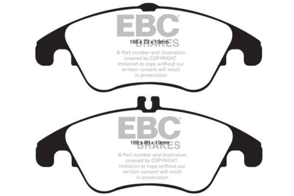 EBC - EBC 12+ Mercedes-Benz C250 Coupe 1.8 Turbo Sport Edition Greenstuff Front Brake Pads - DP21991