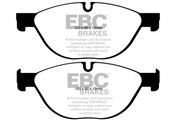 EBC - EBC 12-13 BMW 528 2.0 Turbo (F10) Performance Greenstuff Front Brake Pads - DP22019