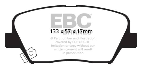 EBC - EBC 12+ Hyundai Azera 3.3 Redstuff Front Brake Pads - DP31863C