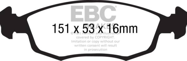 EBC - EBC 11+ Fiat 500 1.4 (ATE Calipers) Redstuff Front Brake Pads - DP31879C