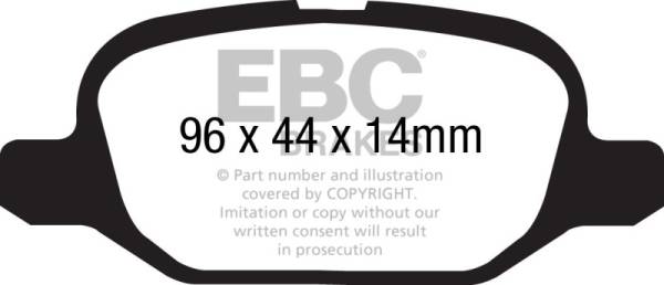 EBC - EBC 11+ Fiat 500 1.4 (ATE Calipers) Redstuff Rear Brake Pads - DP31880C