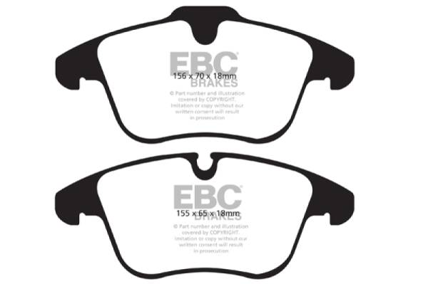 EBC - EBC 13-15 Jaguar XF 2.0 Turbo Redstuff Front Brake Pads - DP31911C