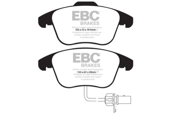 EBC - EBC 10+ Audi A5 2.0 Turbo Redstuff Front Brake Pads - DP31998C