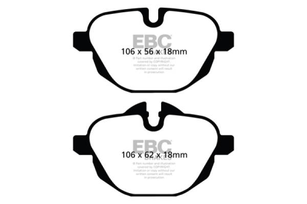 EBC - EBC 11+ BMW X3 2.0 Turbo (F25) Redstuff Rear Brake Pads - DP32047C