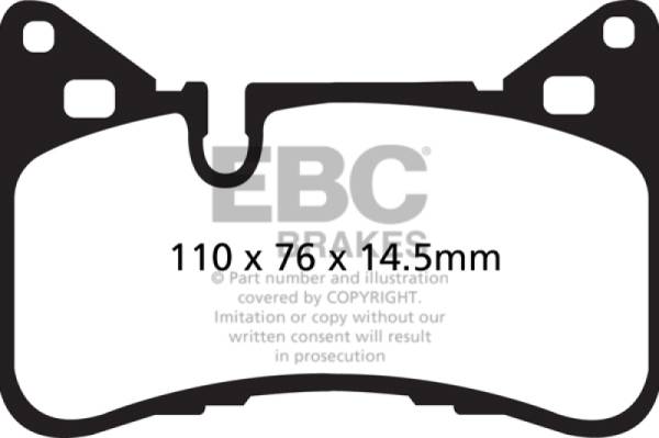 EBC - EBC 14 Mercedes-Benz C63 AMG (W204) 6.2 Redstuff Rear Brake Pads - DP32117C