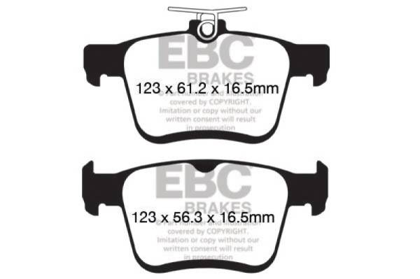 EBC - EBC 2014+ Audi A3 1.8 Turbo (w/Electronic Parking Brake) Redstuff Rear Brake Pads - DP32153C