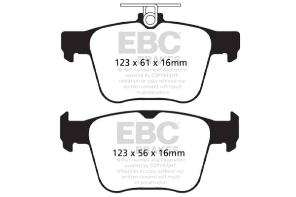 EBC - EBC 14-20 Audi S3 2.0 Turbo Redstuff Rear Brake Pads - DP32173C
