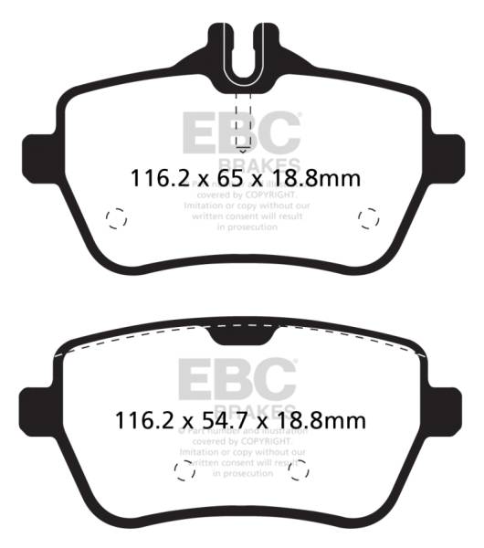 EBC - EBC 14+ Mercedes-Benz S550 4.7 Twin Turbo Redstuff Rear Brake Pads - DP32180C
