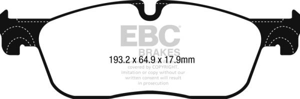 EBC - EBC 2016+ Jaguar F-Pace 2.0L TD (180) Redstuff Front Brake Pads - DP32251C