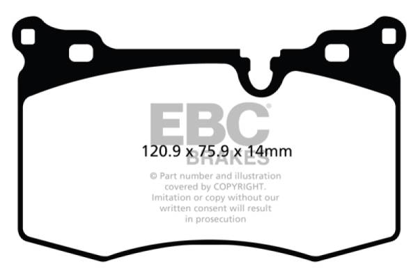 EBC - EBC 09-14 Mini Hardtop 1.6 Turbo J.C Works Yellowstuff Front Brake Pads - DP41854R