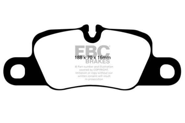 EBC - EBC 12-15 Porsche 911 (991) (Cast Iron Rotor only) 3.8 Carrera S Yellowstuff Rear Brake Pads - DP41858R