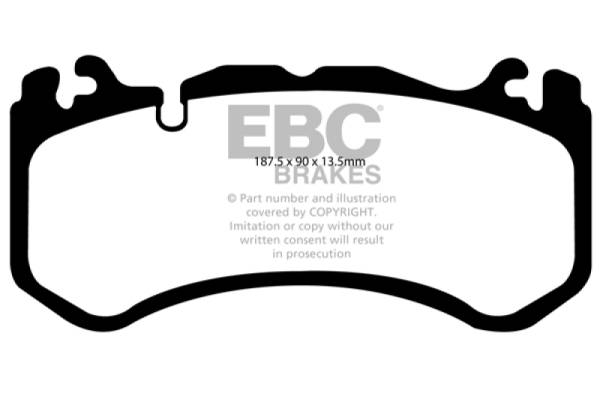 EBC - EBC 12+ Maserati Quattroporte 3.8 Twin Turbo Yellowstuff Front Brake Pads - DP41939R