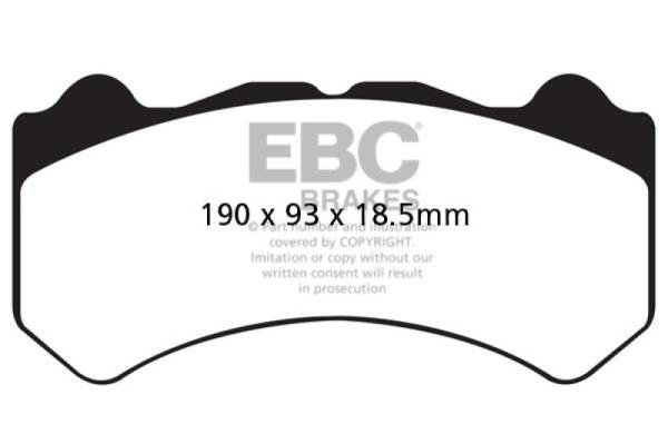 EBC - EBC 08-11 Nissan GT-R (R35) 3.8 Twin Turbo (Cast Iron Rotors) Yellowstuff Front Brake Pads - DP41983R