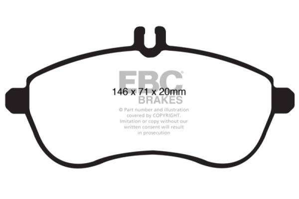 EBC - EBC 12-14 Mercedes-Benz C250 (W204) 1.8 Turbo Yellowstuff Front Brake Pads - DP41989R
