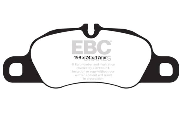 EBC - EBC 09-12 Porsche 911 (997) (Cast Iron Rotor only) 3.6 Carrera 2 Yellowstuff Front Brake Pads - DP42057R