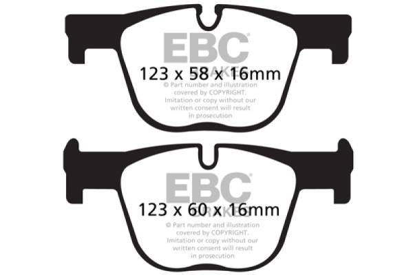 EBC - EBC 12+ BMW 335 3.0 Turbo (F30) Yellowstuff Rear Brake Pads - DP42131R