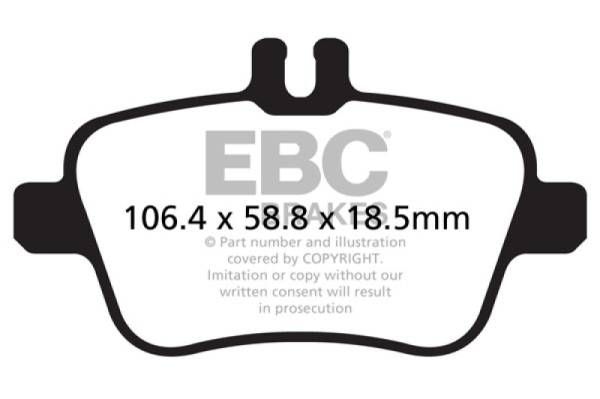 EBC - EBC 13+ Mercedes-Benz CLA250 2.0 Turbo Yellowstuff Rear Brake Pads - DP42157R